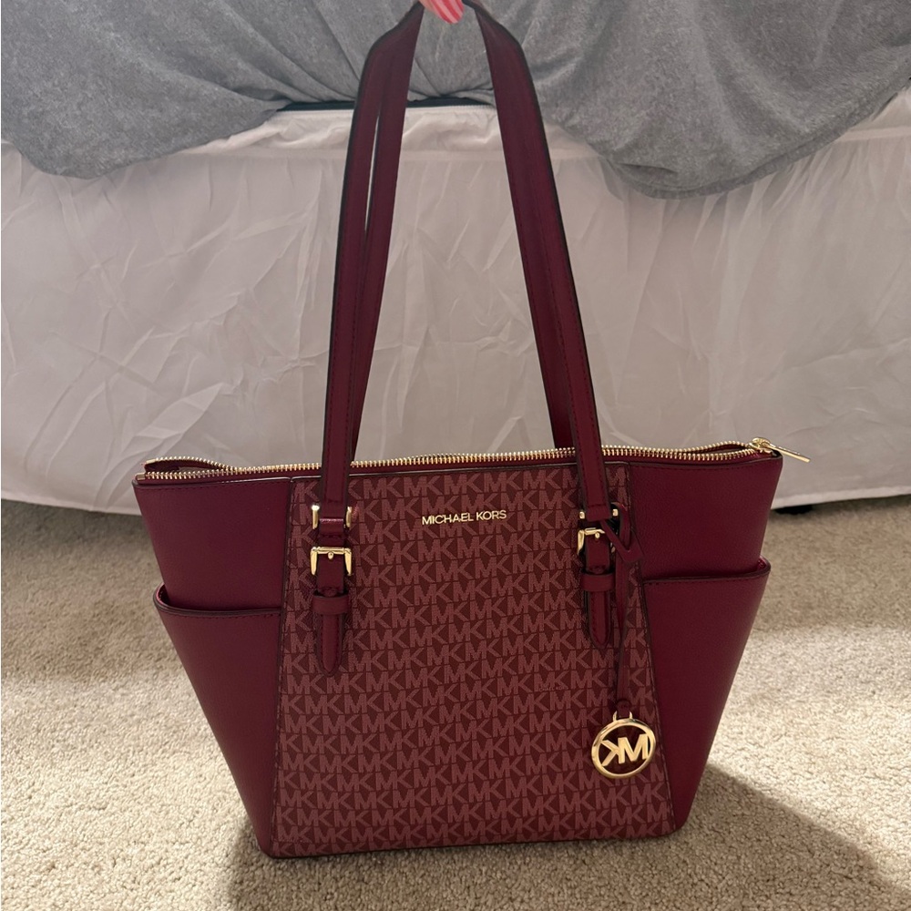 Michael Kors Maroon Signature Tote